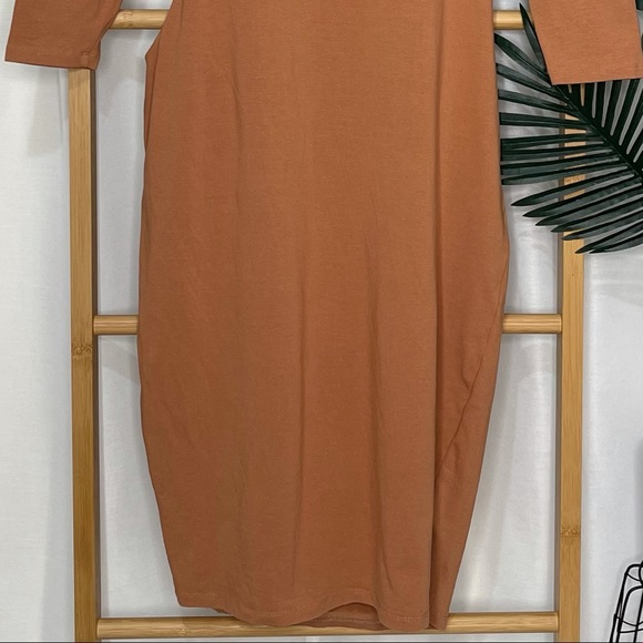 SOLD Seed Heritage Tan Beige Draped Tie Dress S - Picture 6 of 8